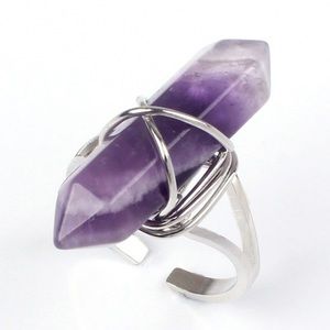 BOGO Silver Plated Amethyst Ring